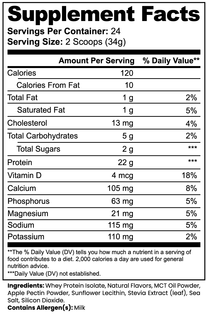 Proteína Aislada de Suero de Leche con MCT (Vainilla)